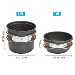 Lixada cookware with foldable handles saves space in your pack