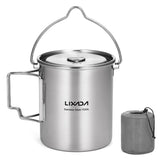 Lixada camping cup pot 750ml in outdoor setting highlighting the durable stainless steel.