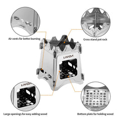 Lixada camping stove with portable storage bag ready for hiking trips.