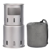 Lixada camping stove shows its titanium structure for durable, ultralight outdoor cooking.