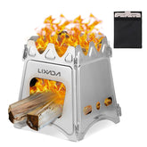 Lixada camping wood stove folding assembly for durable outdoor cooking