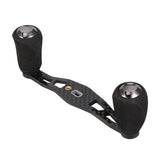 Close-up of Lixada carbon fiber reel handle with non-slip EVA grip
