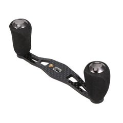 Close-up of Lixada carbon fiber reel handle with non-slip EVA grip