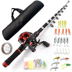 Lixada complete fishing kit box with rod and reel, ready-to-use setup.