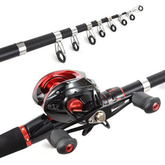 Lixada extended telescopic rod showing 210 cm length for longer casts.