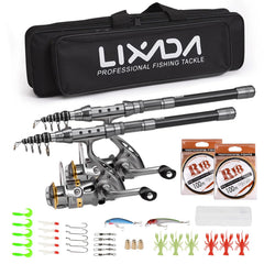 Lixada fishing pole combo 2pcs kit ready for on-the-go fishing sessions