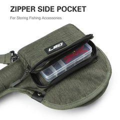 Multiple storage compartments organize reels, lines, and gear for easy access.