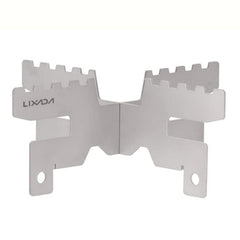 Lixada mini titanium stove cross-stand provides stable outdoor cooking.
