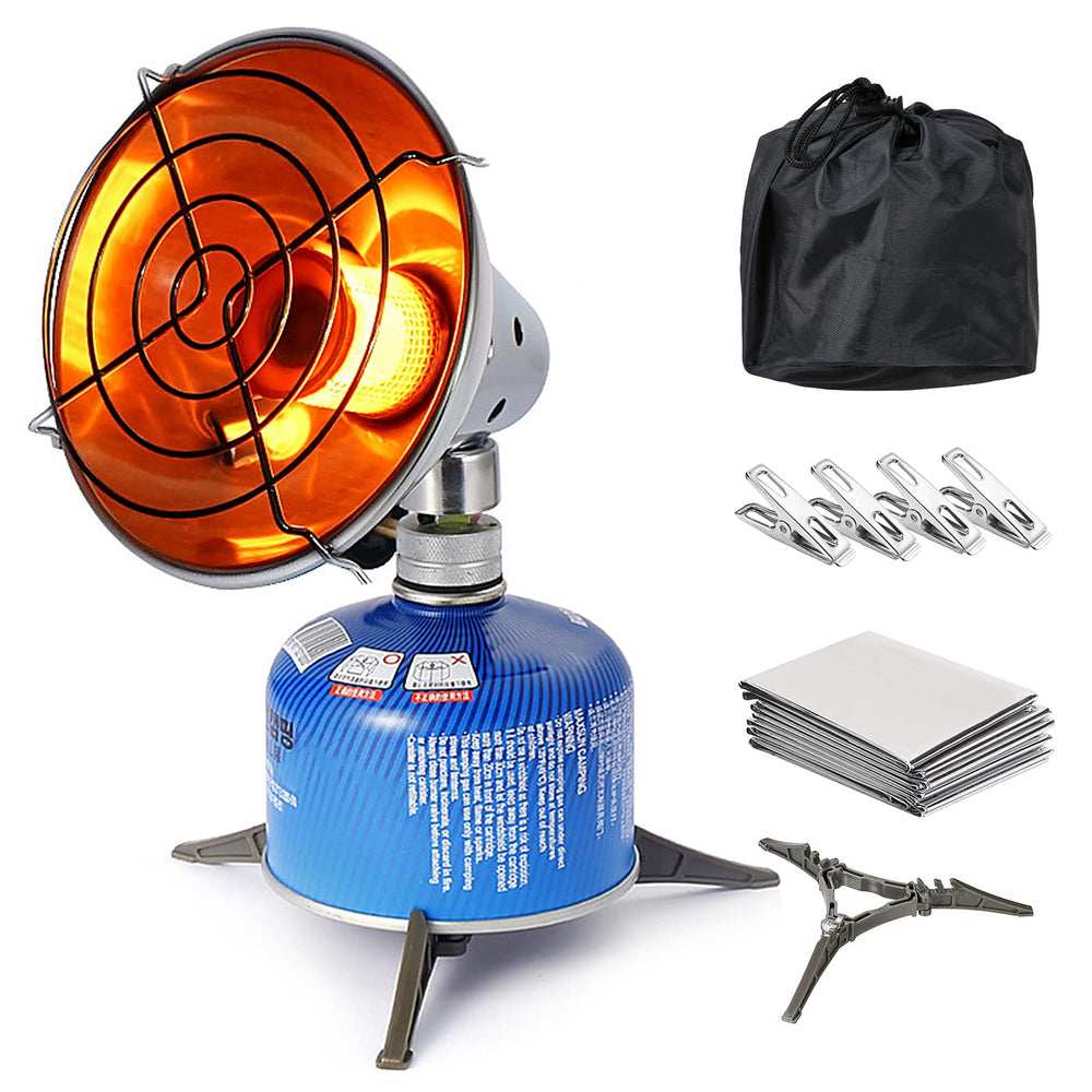 Lixada portable gas heater front view showcases compact outdoor warmth solution