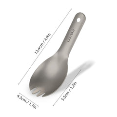 Lixada titanium spork maintains taste and odor neutrality for outdoor meals.