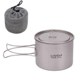 Lixada titanium camping cup 900ml shows a lightweight design for outdoor meals.