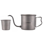 Lixada titanium camping kettle with gooseneck pour for precise coffee brewing.