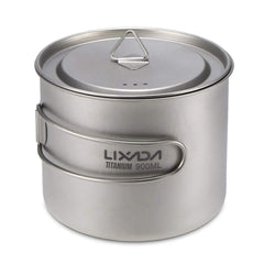 Lixada titanium camping pot 1600ml enables efficient heating and easy cleanup.