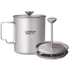Lixada titanium French Press 750ml in outdoor setting for on-the-go brewing