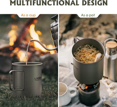 Lixada titanium pot in compact folded form for easy packing