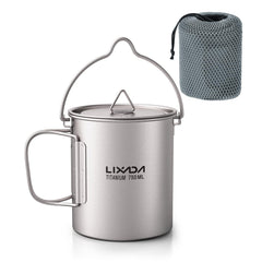 Lixada titanium water mug cup with lid for efficient outdoor cooking