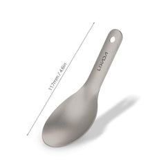 Lixada ultralight spoon measures 4.9 inches for compact travel dining.