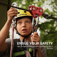 Lixada zip line pulley dual sheave, smooth rotation for effortless glides