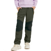 liyiyiyia waterproof snow pants army green 9055 front view with snow-ready outer shell