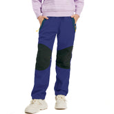 liyiyiyia waterproof snow pants for kids, front view, water-repellent shell for snowy adventures