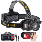 LJCMN LED headlamp front view illuminates trails for night hikes