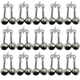 LkyRui 15-piece silver fishing rod clamp rivet bells set, front view