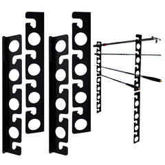 Premium black acrylic fishing rod holder mounted on a wall