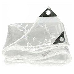 LLPEIJIE026 clear tarp 8x16 folded for easy storage and portable weather protection.