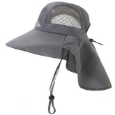 Womens sun hat with a wide brim in dark gray