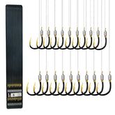 LNOJENR small hooks with line closeup show sharp, corrosion‑resistant design for versatile fishing