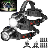 LNRYY high-lumen headlamp front view for bright outdoor visibility.