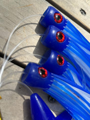 Lobo Lures #245 teaser bird 5-inch close-up demonstrates realistic action for enticing pelagics