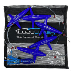 Lobo Lures Super Glow Green Prattling Tuna Teaser Daisy Chain enhances visibility for tuna