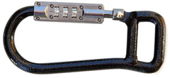 Lockstraps 801 locking carabiner in black, ideal for securing helmets and gear.
