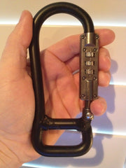 Lockstraps 801 carabiner, black finish, supports up to 600 pounds of strength.