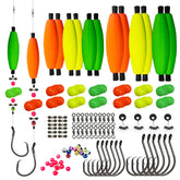 LOEIBMIRY Catfish Rig Kit contents including EVA floats and hooks