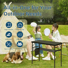 LOFTEY folding table in carry bag for easy transport and storage.