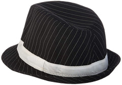 Loftus International 1920s gangster pinstripe fedora back view, great for photo shoots