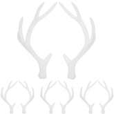 LOGOFUN 4Pair mini deer antlers in white for decorative setups and display.