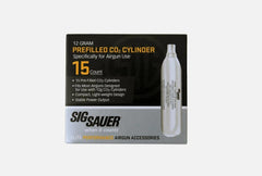 LOKLNEYK Sig Sauer 12g CO2 cartridges pack of 15 for ASP airguns, compact and ready to use.