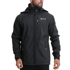 Lololeneon men's softshell jacket front view highlighting breathable, weather-ready design for daily outdoor activities.