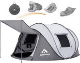 Londtren pop-up tent front view highlighting quick setup and breathable mesh doors for camping