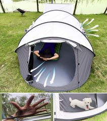 Londtren pop-up tent rain-resistant exterior demonstrates durability for outdoor adventures