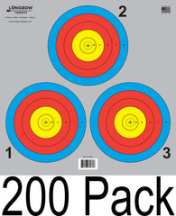 Longbow 3-spot Vegas target image showing a durable 40 cm target for long practice sessions.