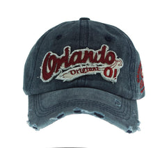 LONGTEN Unisex denim cap front view; adjustable strap for a secure fit.