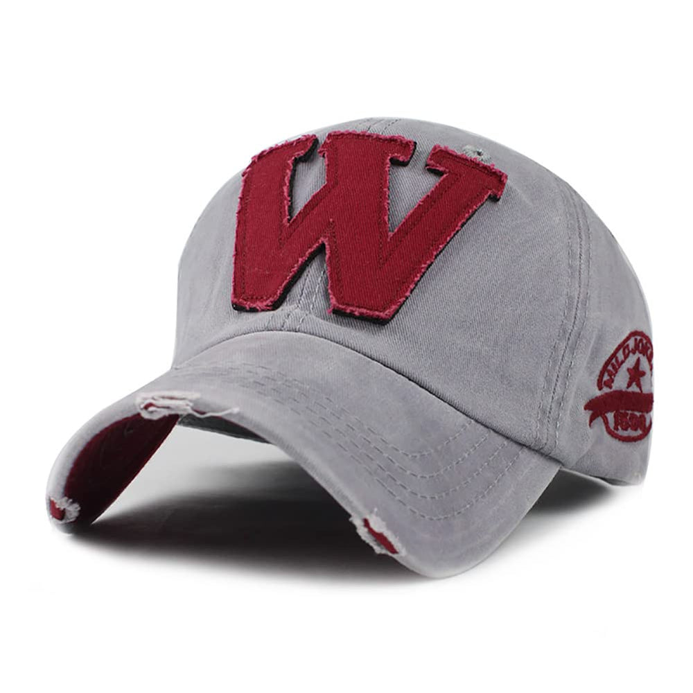 LONGTEN Vintage Baseball Cap with denim frayed edge for outdoor wear