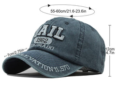 LONGTEN Vintage Denim Cap back view with adjustable strap for a secure fit