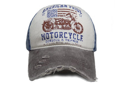 LONGTEN Vintage Denim Cap side view showing adjustable fit for most heads.