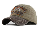 LONGTEN vintage washed denim cap front view; retro style and sun protection.