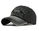 LONGTEN Vintage Washed Denim Cap front view with sun protection